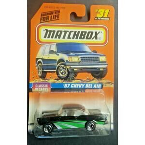 1997 Matchbox 1957Chevy Bel Air #31 Black Classic Decades NIB HW4